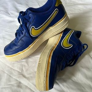 Blue & Yellow Nike Air Force 1’s